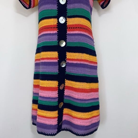 Farm Rio  Dress Multicolor Crochet "RENATA" NWOT SZ MEDIUM - Picture 4 of 7